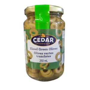 Cedar Green Olive Sliced 250ml