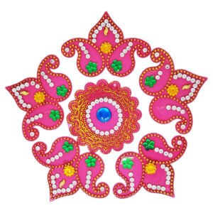 Crown Pink Rangoli Design (artificial Rangoli Reusable)