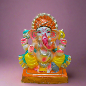 Ganesh Statue Colored 8" (Eco-Friendly)