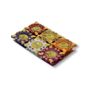 Kitchen Queen Star Diya Set of 6 with Wax