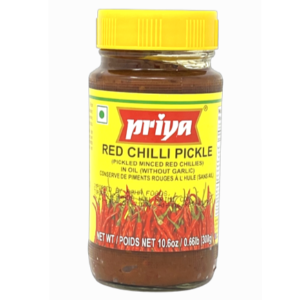 Priya Red Chilli Pickle (No Garlic) 300g