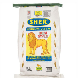 Sher Flour Durum Atta Desi Style 9.07kg (20lb)