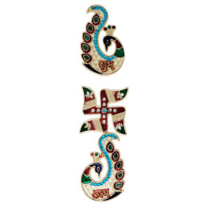 Shubh Labh Swastik Peacock Stickers